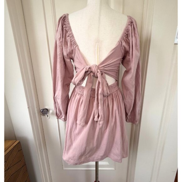 FREE PEOPLE FP BEACH Colette Convertible Mini Dusty Himalayan Pink Dress Size M - Picture 7 of 12